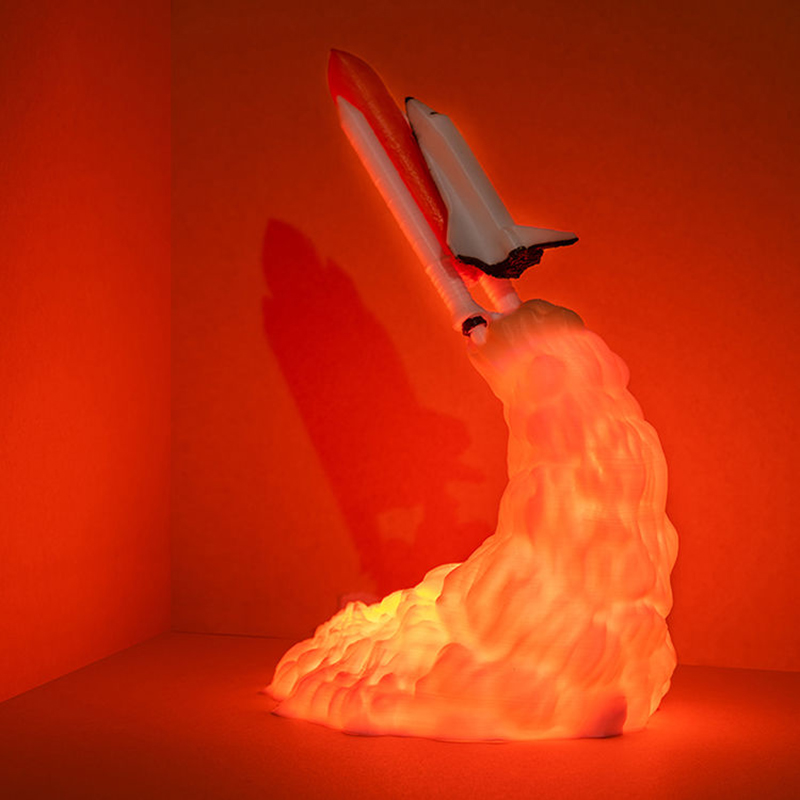 Floating Nightstand With Led Light - USB充電式スペースシャトルロケットLEDテーブルランプ3Dプリントナイトランプ雰囲気ライトルームベッドサイドデスクトップデコレーション子供ギフト