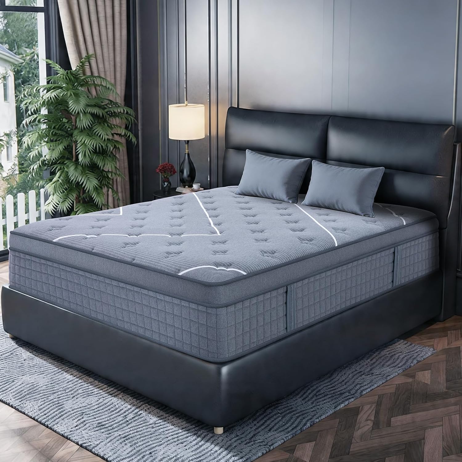 Memory Foam Mattress In A Box Queen - クイーンサイズマットレス、10インチのクイーンサイズマットレス（箱入り）、ホテルレベルの高級感を備えた、冷却ジェル入りメモリーフォームと改良されたポケットコイルを使用