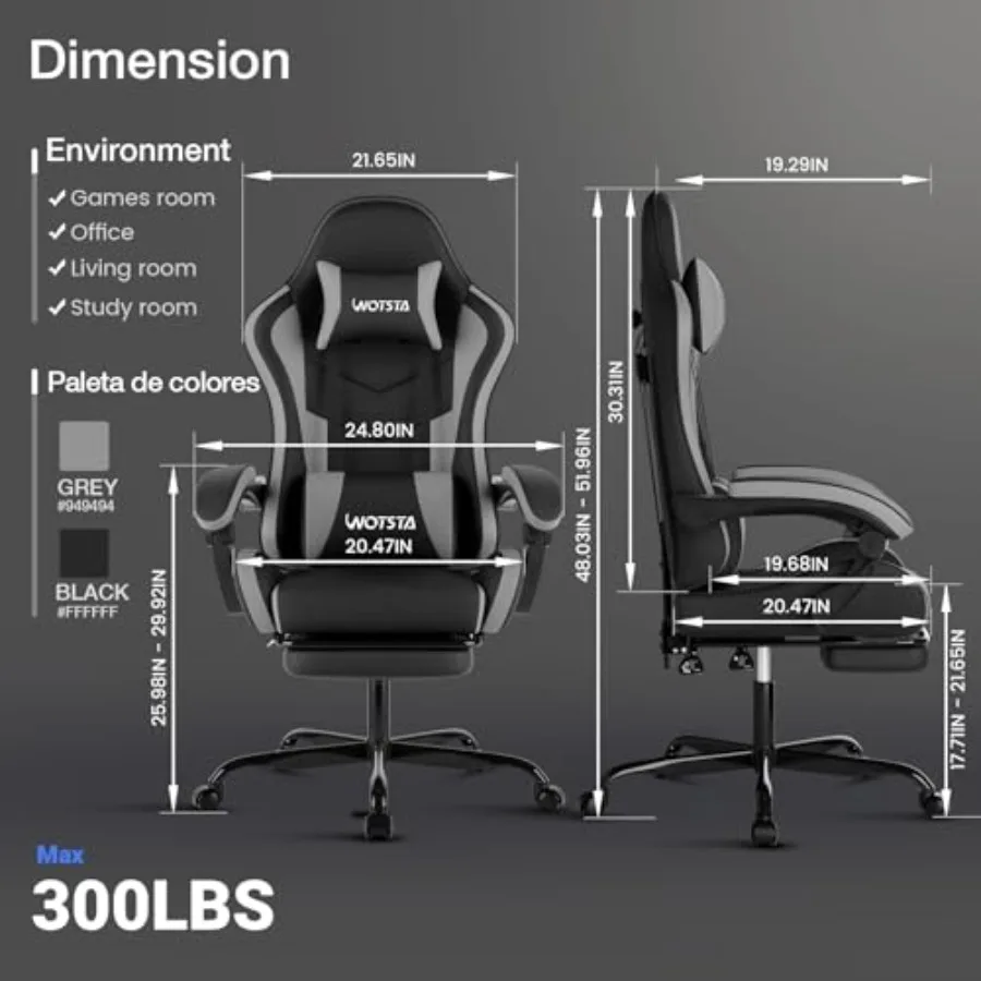 人間工学に基づいたデザインのゲーミングオフィスチェア。フット - Office Furniture のレビューと価格
