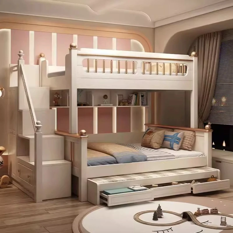 135x190cm木製マットレス付き二段ベッド、スライド式は - King Size Bed Frame With Storage Drawers のレビューと価格