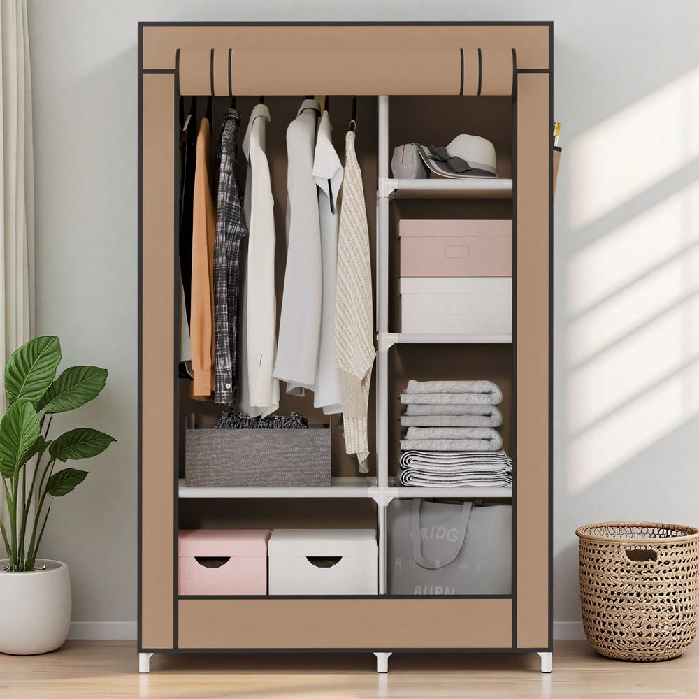 衣類を掛けるためのクローゼット収納、広々とした大容量のポータ - Wardrobe Closet Portable Fabric Cover のレビューと価格