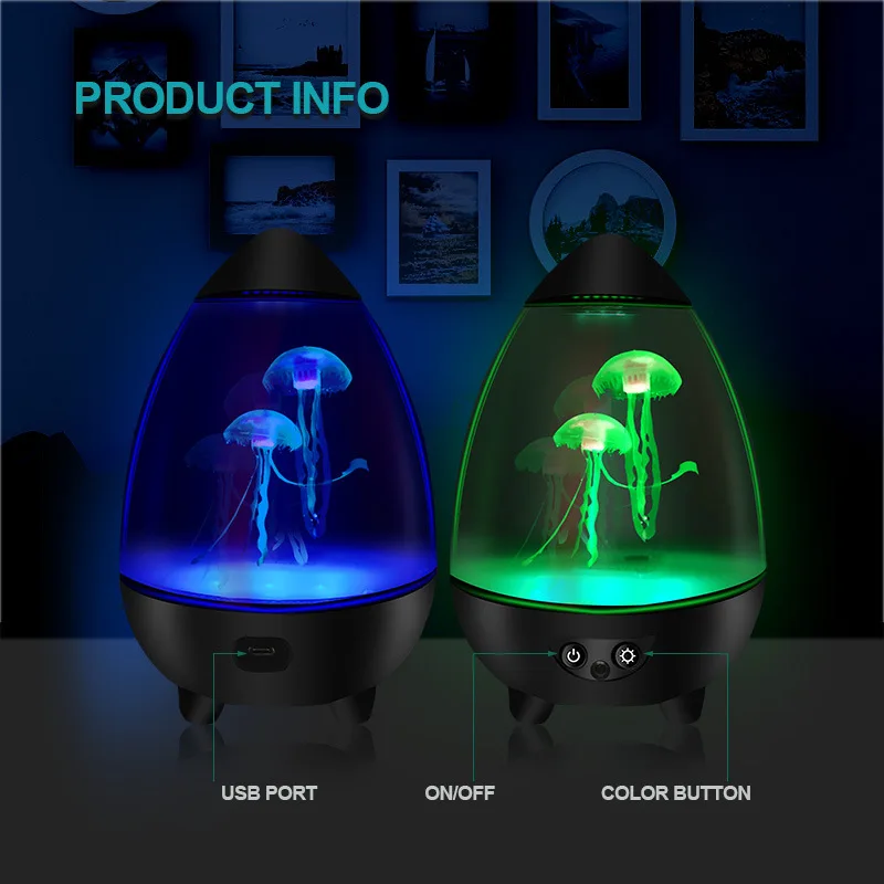 子供のためのリモコン付きLEDフィッシュランプ,周囲の常夜灯 - Floating Nightstand With Led Light のレビューと価格