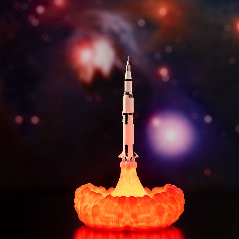 USB充電式スペースシャトルロケットLEDテーブルランプ3D - Floating Nightstand With Led Light のレビューと価格