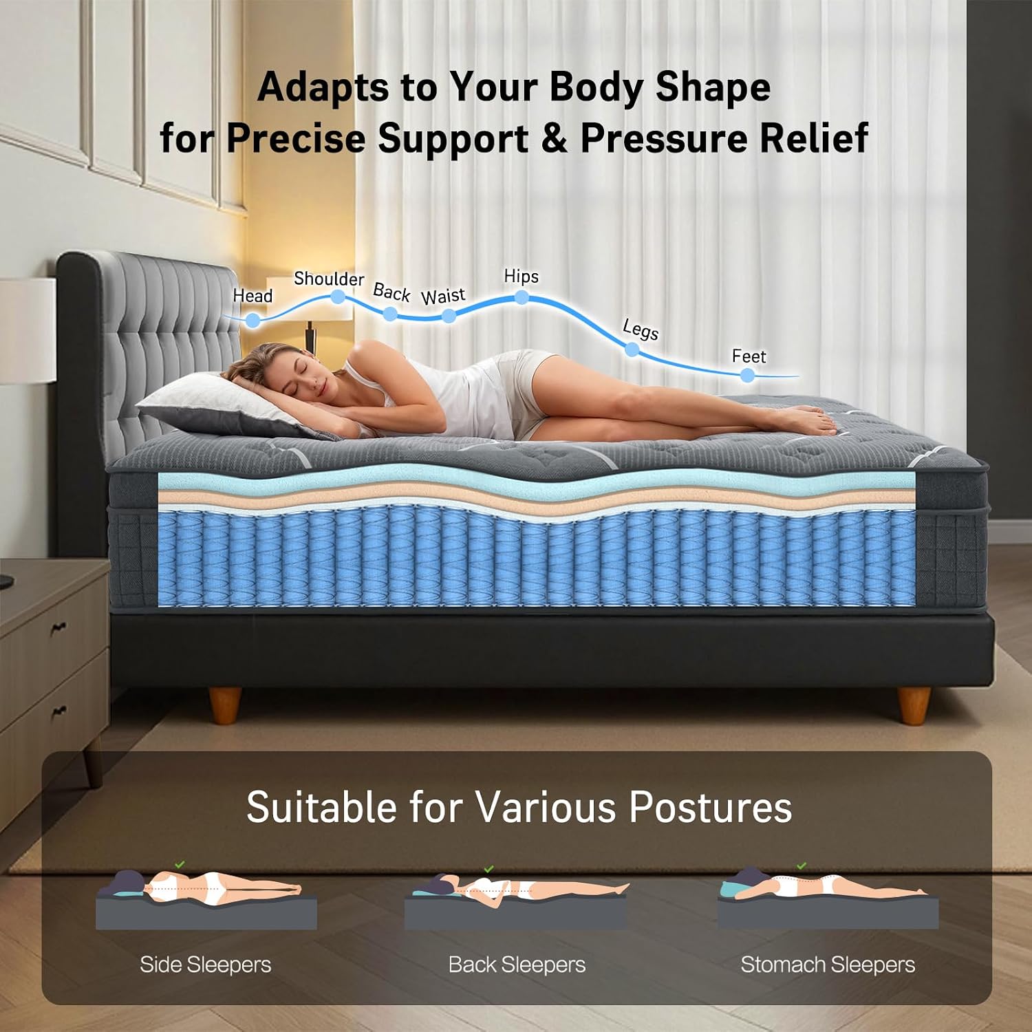 クイーンサイズマットレス、10インチのクイーンサイズマットレ - Memory Foam Mattress In A Box Queen のレビューと価格