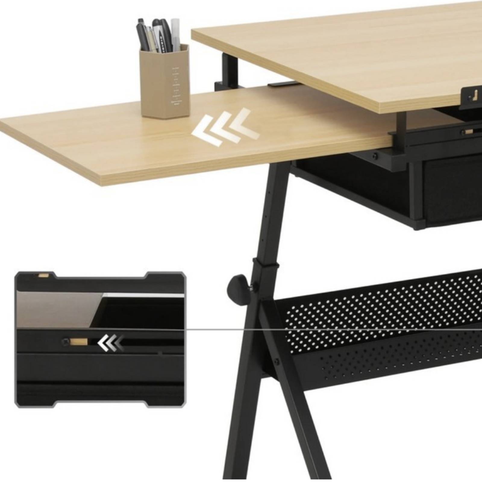 製図台 引き出し付き多用途製図台 引き出し付きアートデスク  - Tables のレビューと価格